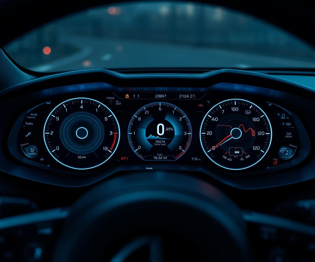 Automotive AI dashboard with telemetry visualizations